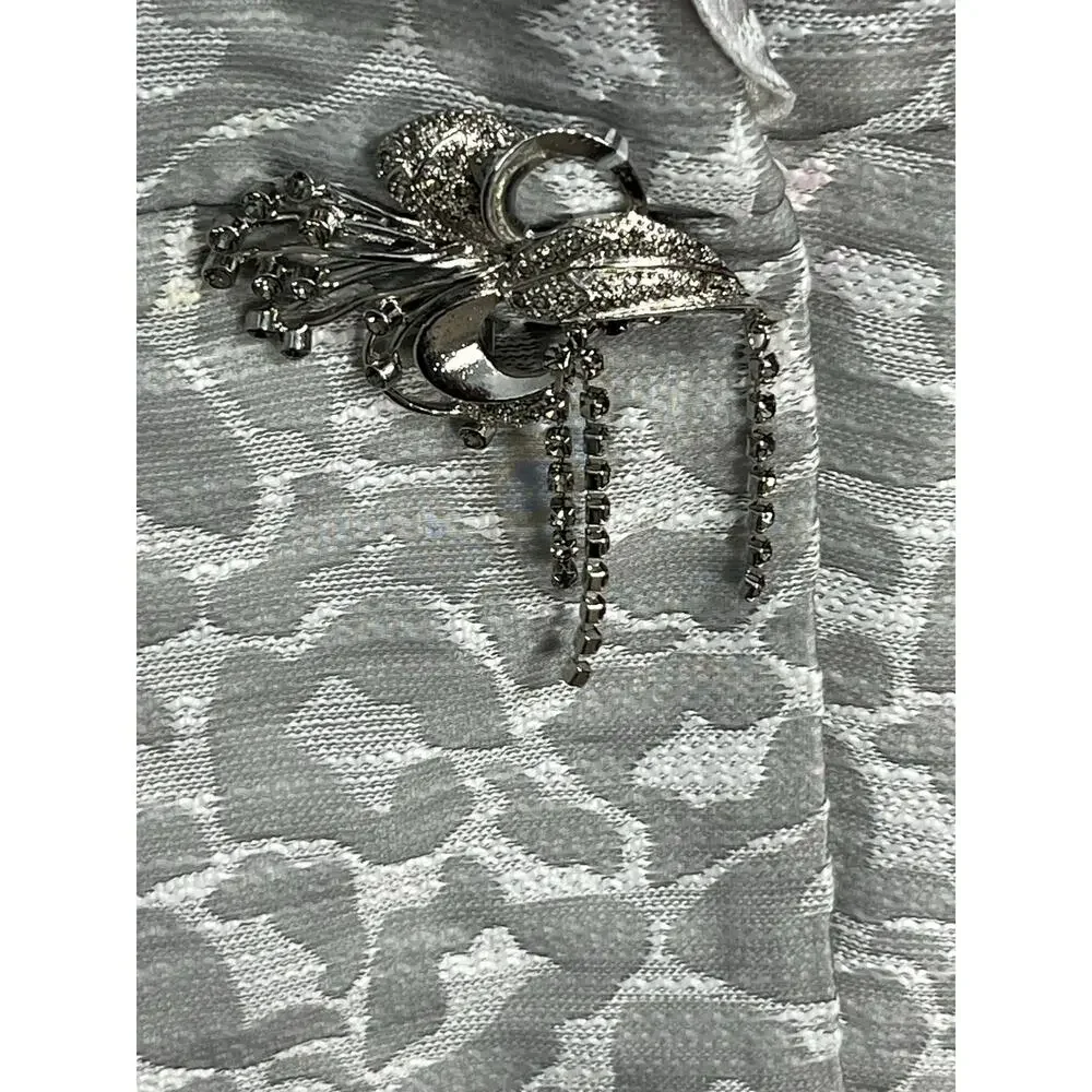 Serafina Brocade Church Suit Size 26 Silver Floral Peplum Sequin Mother of Bride